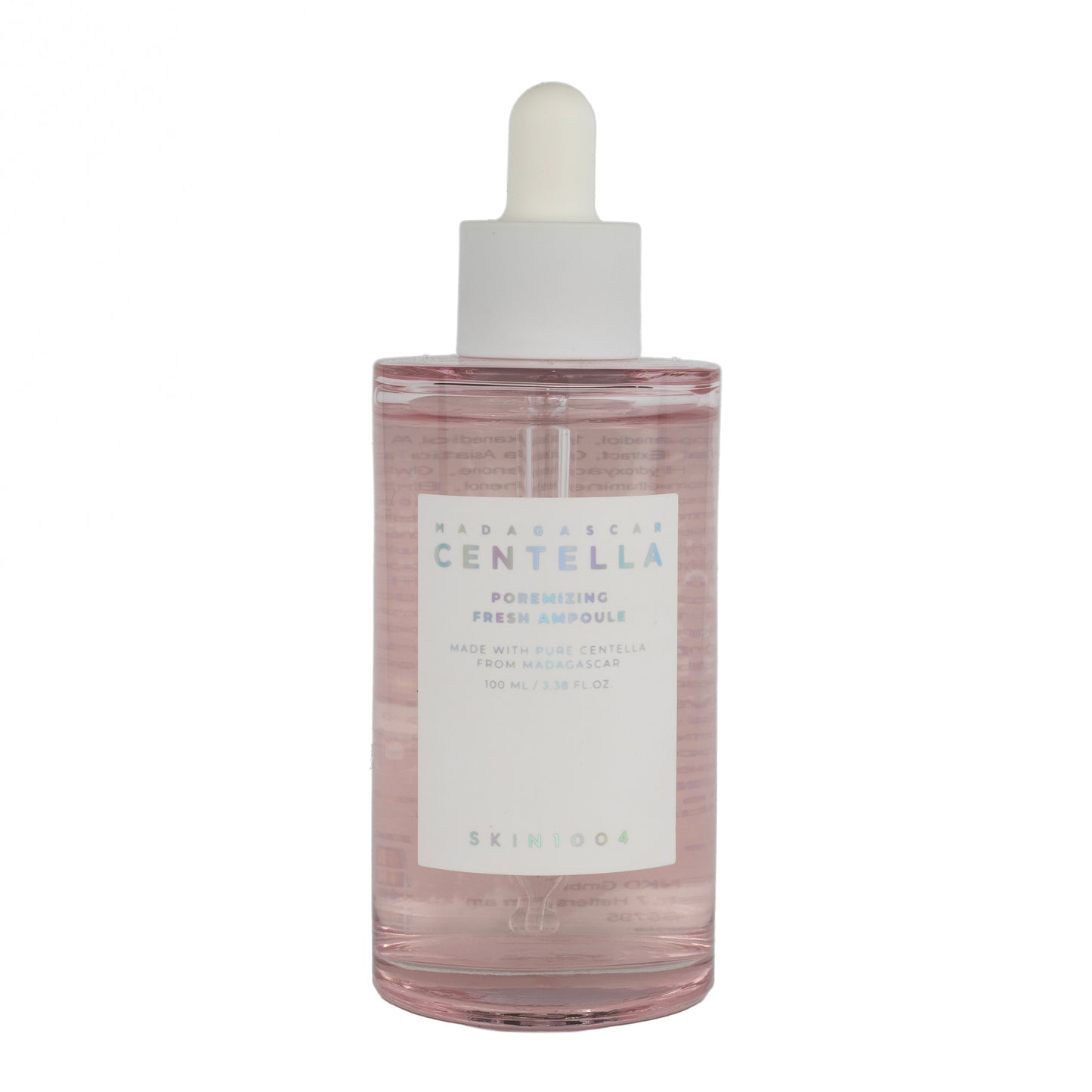 Barattolo di Madagascar Centella Poremizing Fresh Ampoule di Skin1004, ampolla rinfrescante per la riduzione dei pori e il controllo del sebo, disponibile su Pink Beauty.
