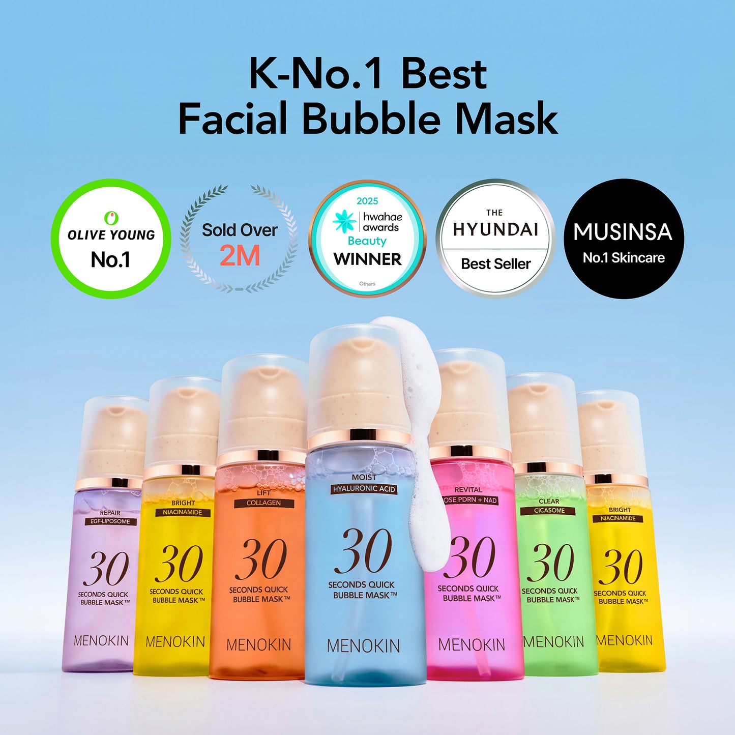 Menokin 30 Seconds Quick Bubble Mask Brightening (Niacinamide) – 95 ml