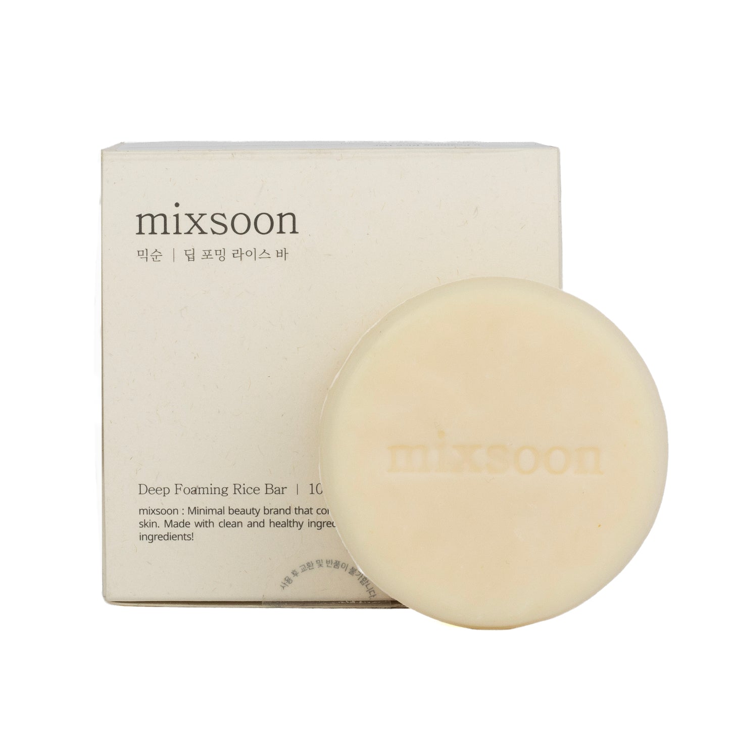 sapone di Mixsoon Deep Foaming Rice Bar, sapone solido detergente al riso e avena, perfetto per pelli sensibili e secche, disponibile su Pink Beauty.