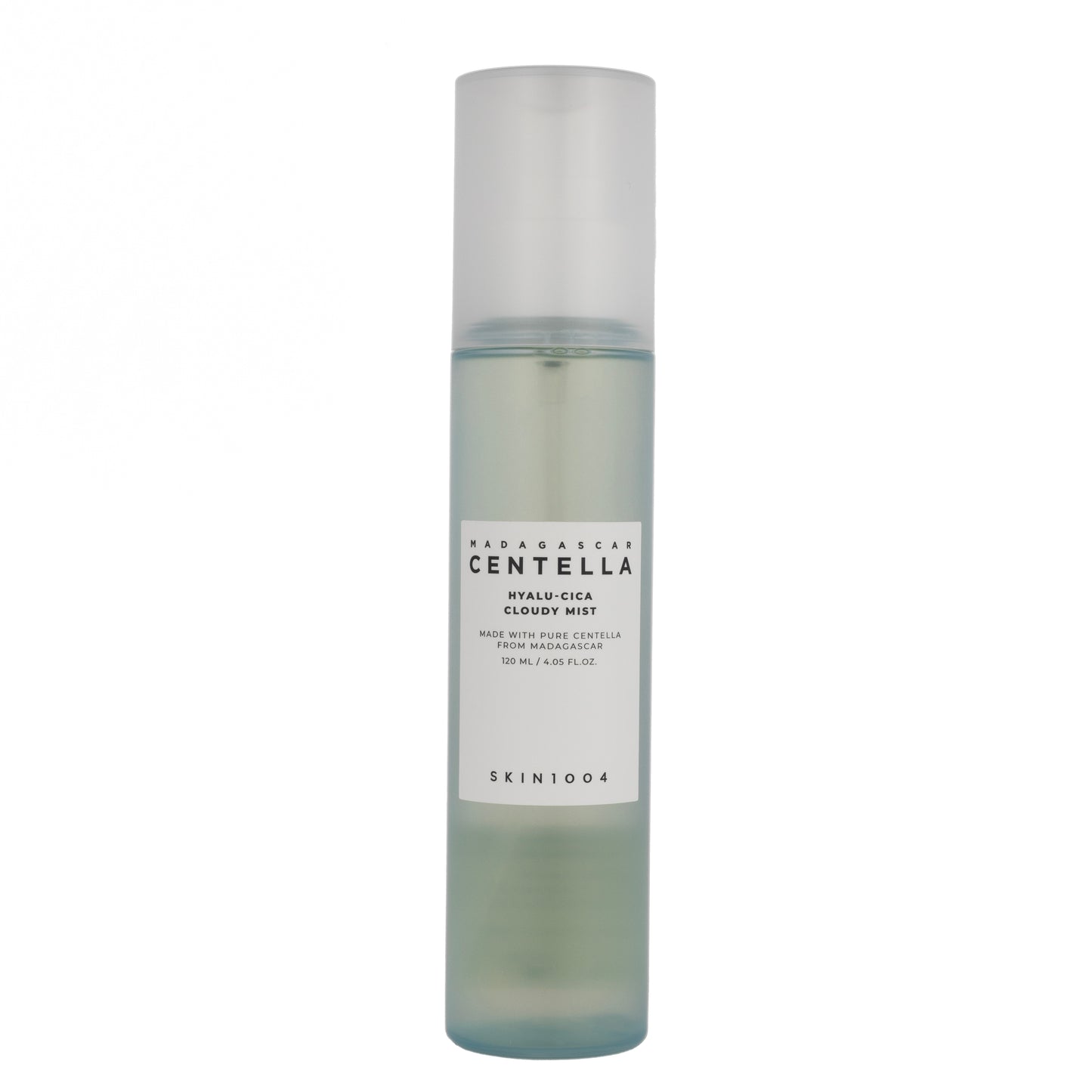 Barattolo di Skin1004 Madagascar Centella Hyalu-Cica Cloudy Mist, nebbia idratante con acido ialuronico e Centella Asiatica, disponibile su Pink Beauty per un’idratazione intensa e una pelle radiosa