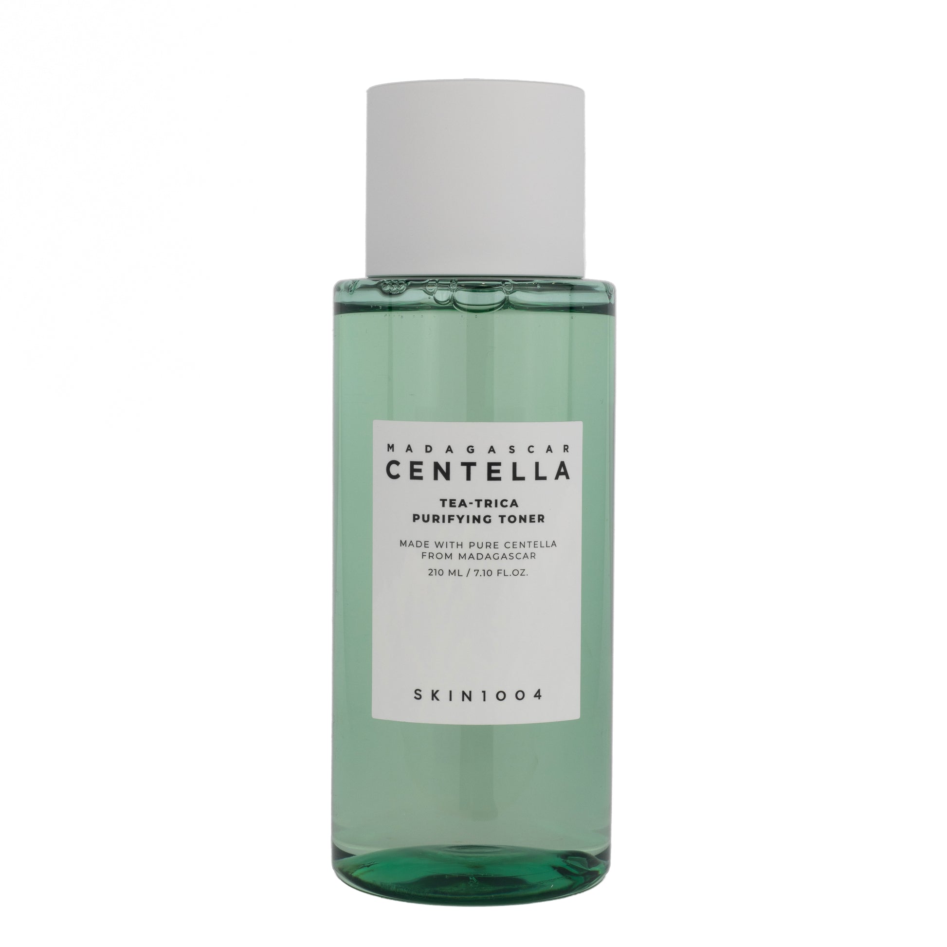 Barattolo di Skin1004 Madagascar Centella Tea-Trica Purifying Toner 210ml, tonico viso purificante con Tea Tree e Centella Asiatica, perfetto per pelle acneica e grassa. Disponibile su Pink Beauty