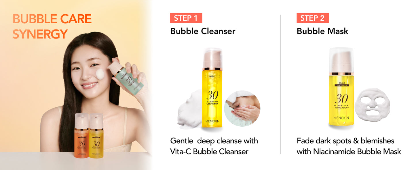 Menokin 30 Seconds Quick Bubble Mask Brightening (Niacinamide) – 95 ml
