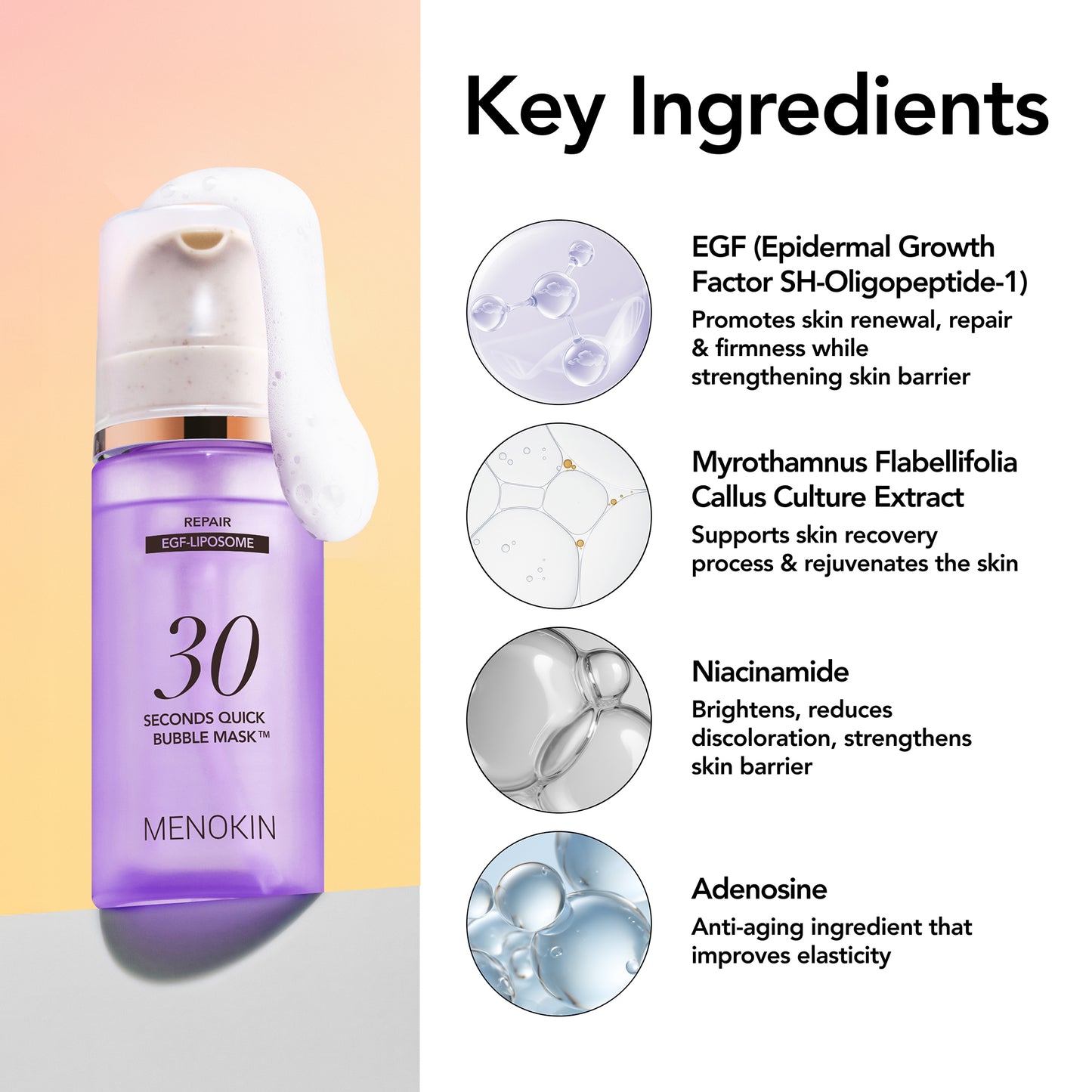 Menokin 30 Seconds Quick Bubble Mask Repair (EGF Liposome) – 95 ml